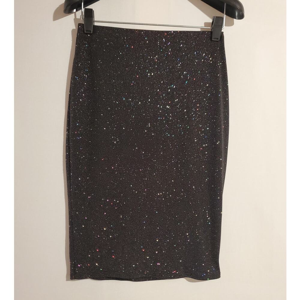 GBG Los Angeles NWT Shakira Rainbow Shimmer Stretch Skirt S Glitter Sparkle